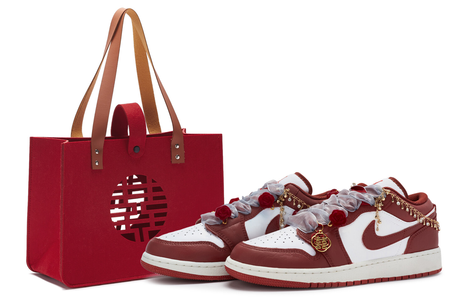 

Баскетбольные кроссовки Air 1 Vintage женские с низким верхом белого цвета Jordan, красный/белый