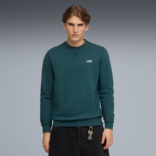 

Мужская толстовка с круглым вырезом Puma Wardrobe Essentials Suede, зеленый