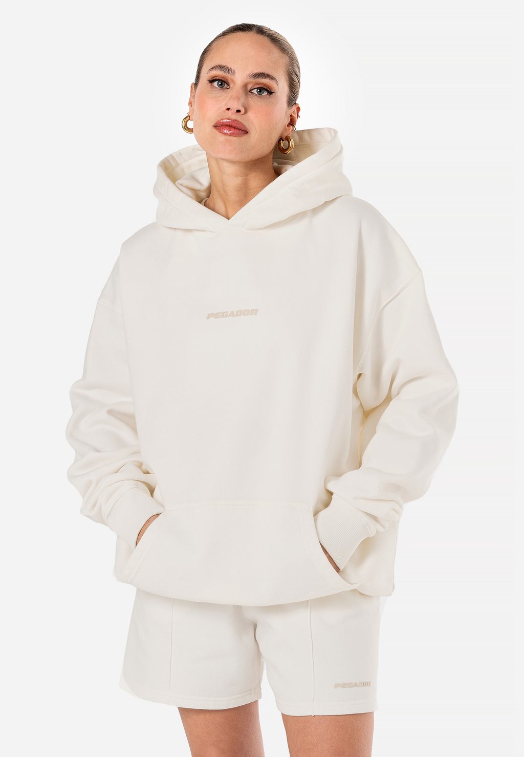 

Толстовка с капюшоном CLARITA LOGO OVERSIZED HOODIE - Sweatshirt Pegador, кремовый