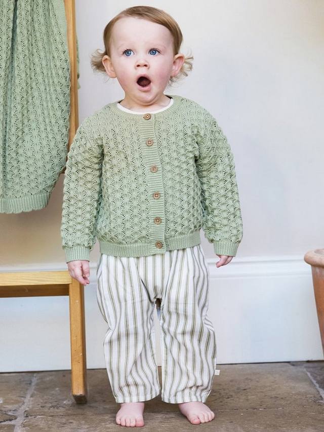 

Детский кардиган из хлопка в стиле петель The Little Tailor, Sage