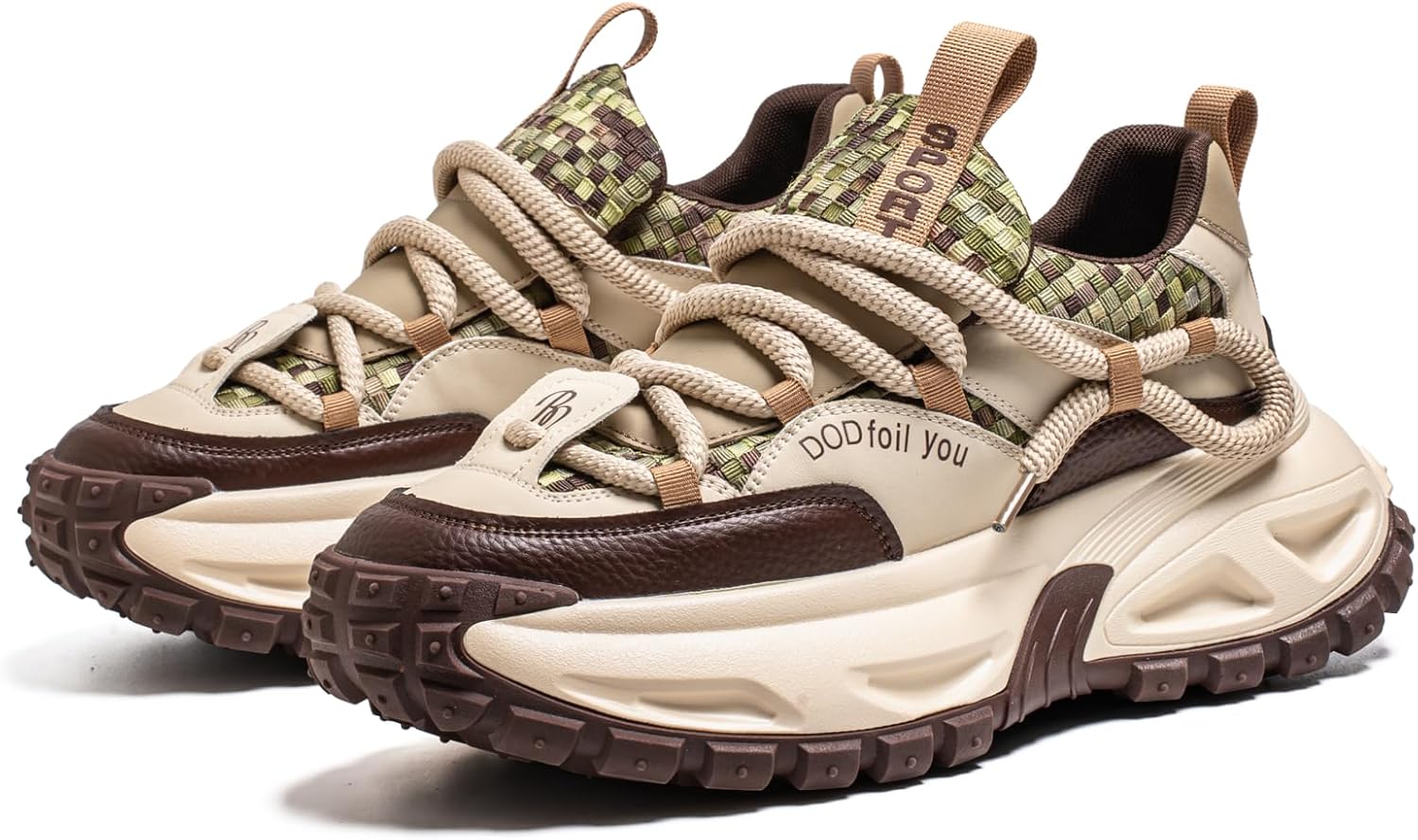 

Мужские массивные кроссовки на платформе, разноцветный пэчворк, шнуровка - модная обувь с уникальным дизайном, удобная для повседневной носки Foavt