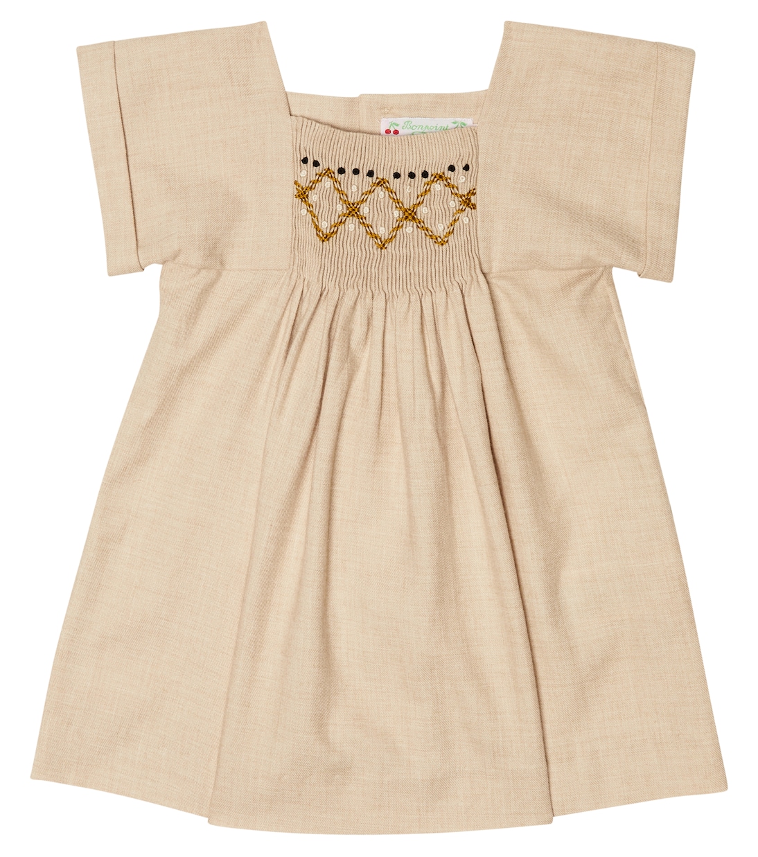 

Платье Baby Pais из хлопка и шерсти Bonpoint, Ficelle