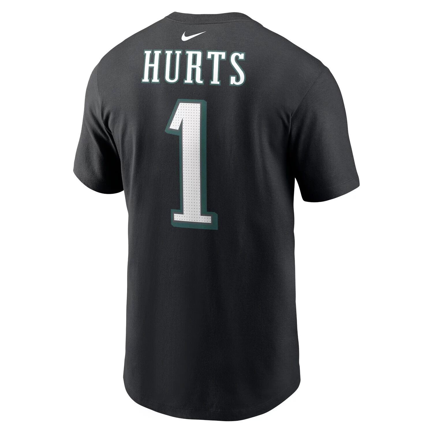 Мужская черная футболка Jalen Hurts Philadelphia Eagles с именем и номером игрока Nike — фото 3