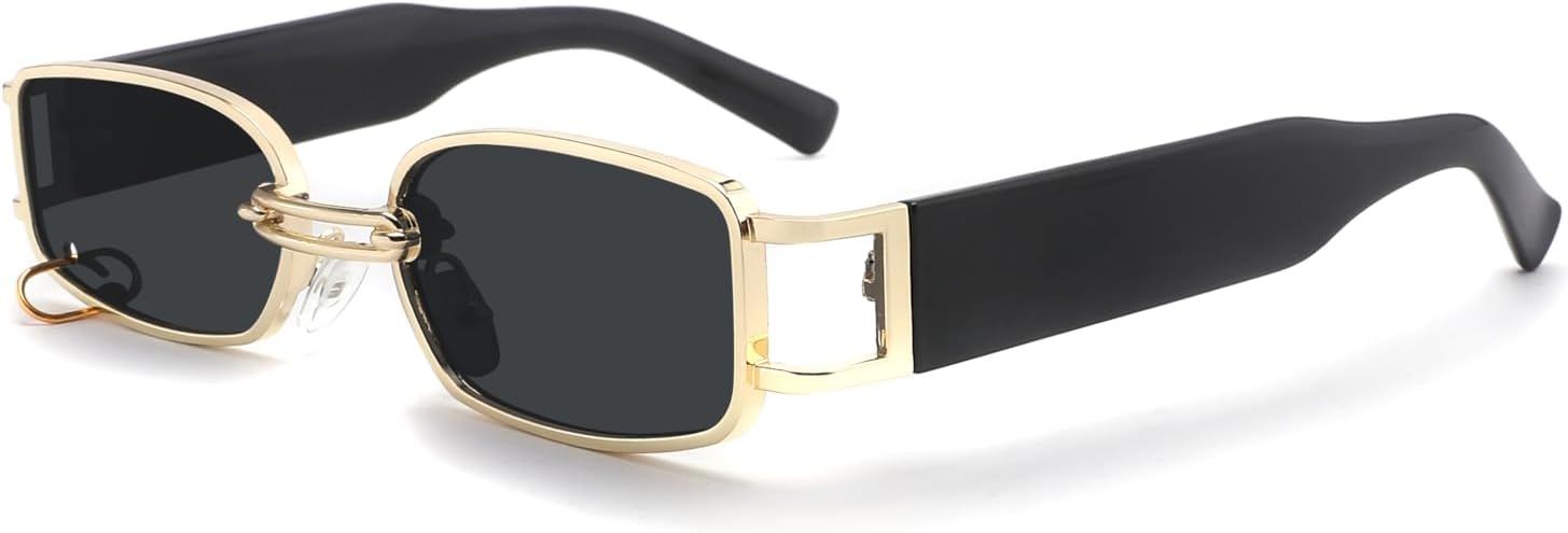 

Солнцезащитные очки Zoey маленького квадратного размера в металлической оправе с полной оправой, женские, для активного отдыха, вечеринок, с защитой от УФ-излучения, подарок для женщин, золотисто-черные Fayoh, Gold/Black