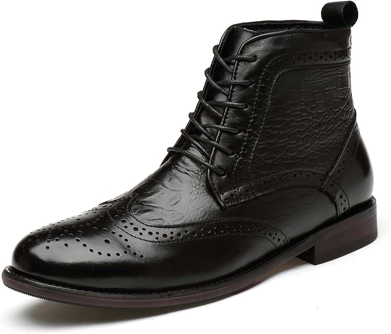 

Мужские оксфорды Santimon, ботинки, деловые и повседневные, кожаные, модные, с крыльями (виингтип), броги, челси, туксовые, на щиколотку, ботинки Danner для мужчин, черный