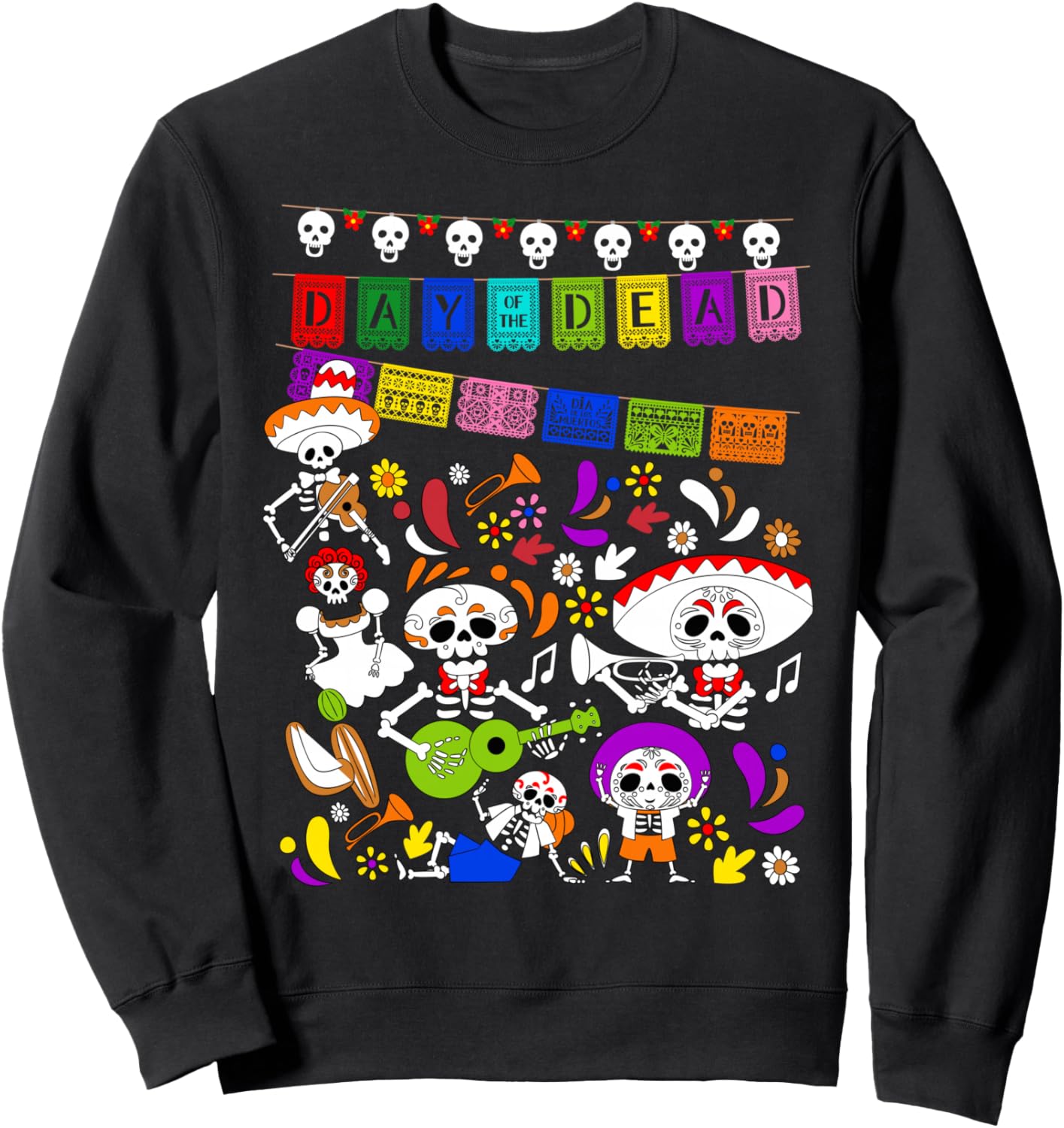 

Забавная мексиканская толстовка с изображением скелета - День мертвых (Dia De los Muertos Day of Dead) Mexican Sugar Skull Cinco De Mayo Party, черный