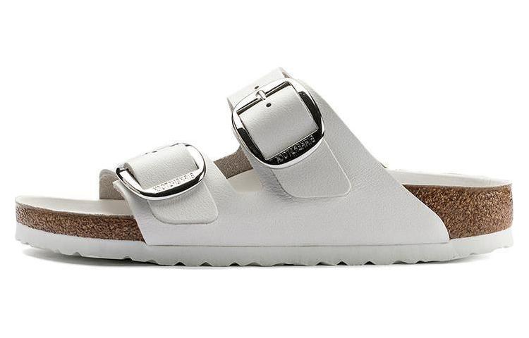 Birkenstock Женские белые узкие сандалии Arizona с большой пряжкой и защитой от запаха