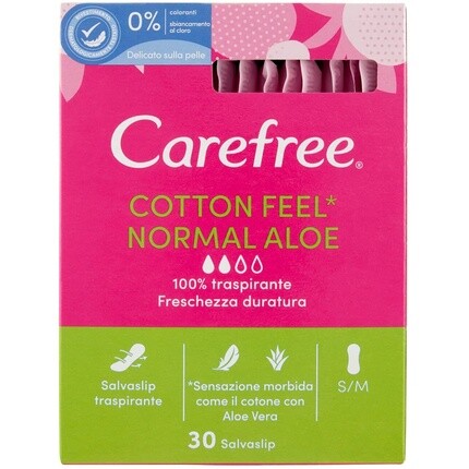 

Дышащие ежедневные прокладки Carefree Aloe со свежестью натурального алоэ вера, 30 шт.