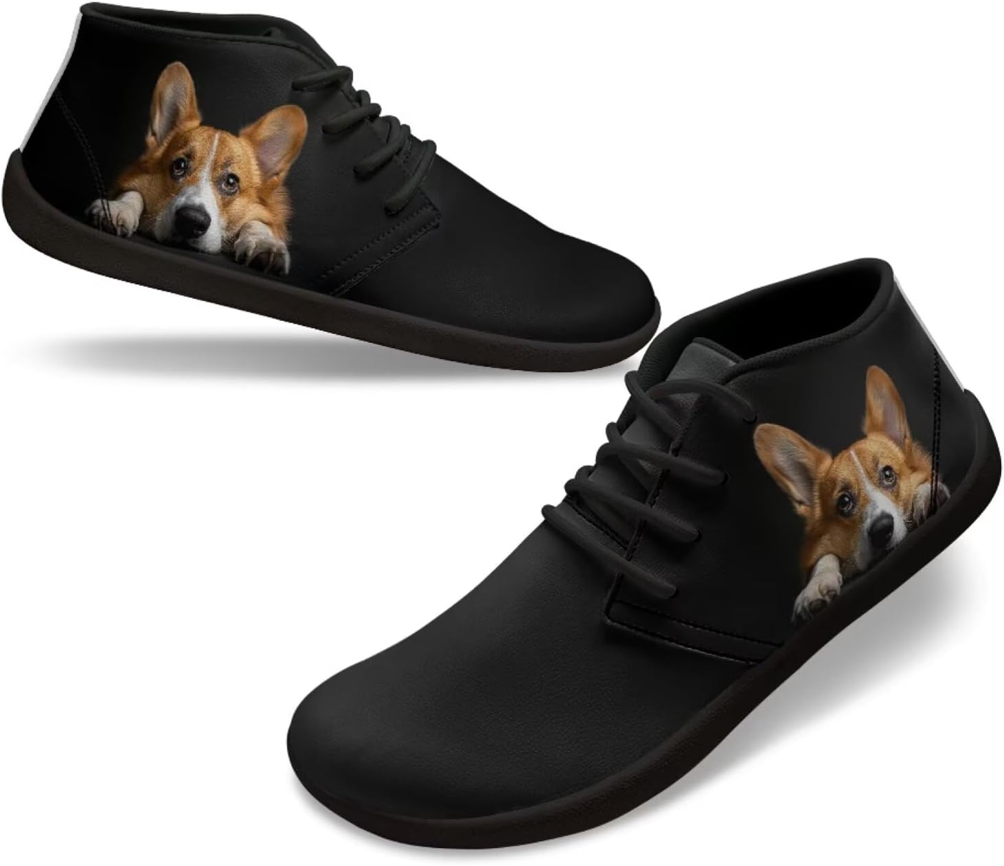 

Мужские кроссовки с широкой носковой частью, босоногое нулевое перепад, удобная обувь, модные водонепроницаемые легкие кроссовки для бега и походов Xixirimido, Corgi Dog