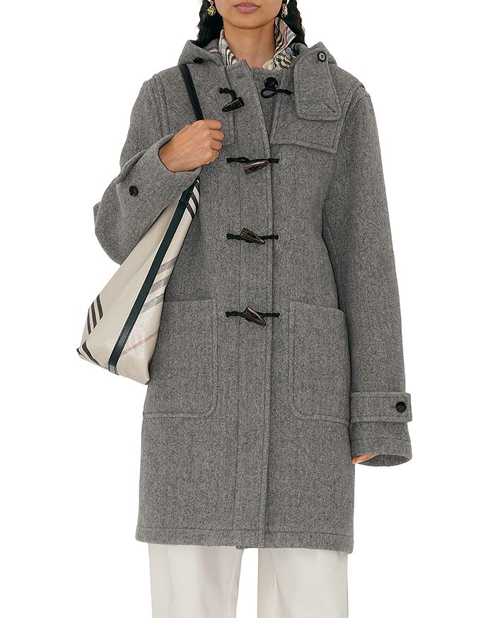 

Шерстяное пальто дафлкот Burberry, серый