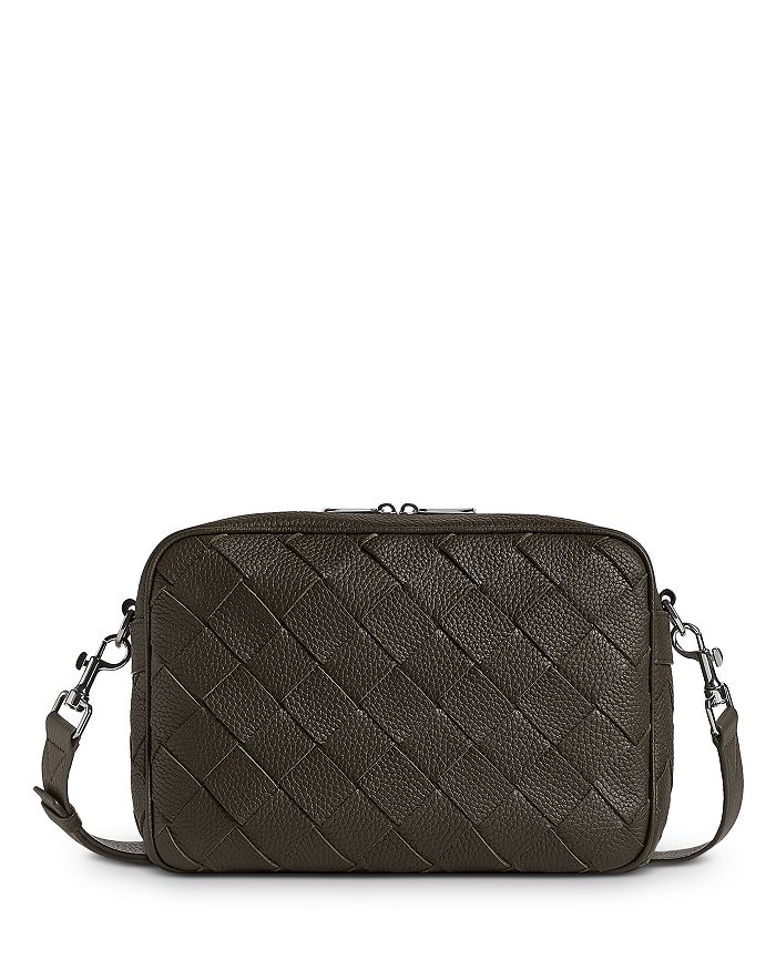 

Средняя переплетенная кожаная сумка через плечо Intrecciato Bottega Veneta, зеленый