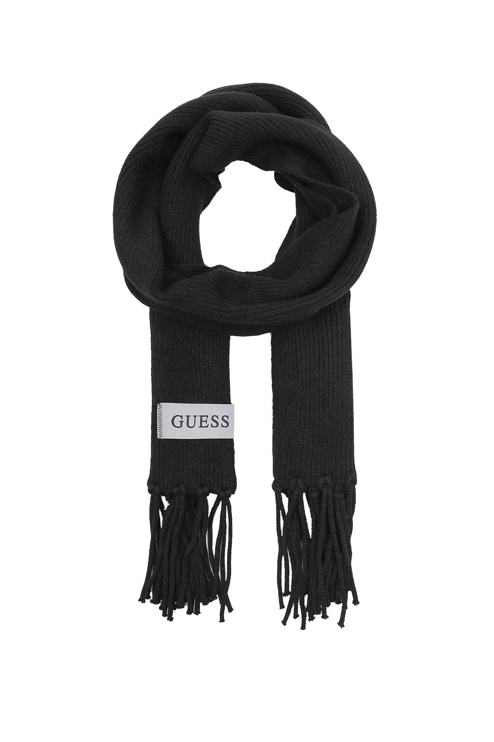 

Женский однотонный черный шарф Guess