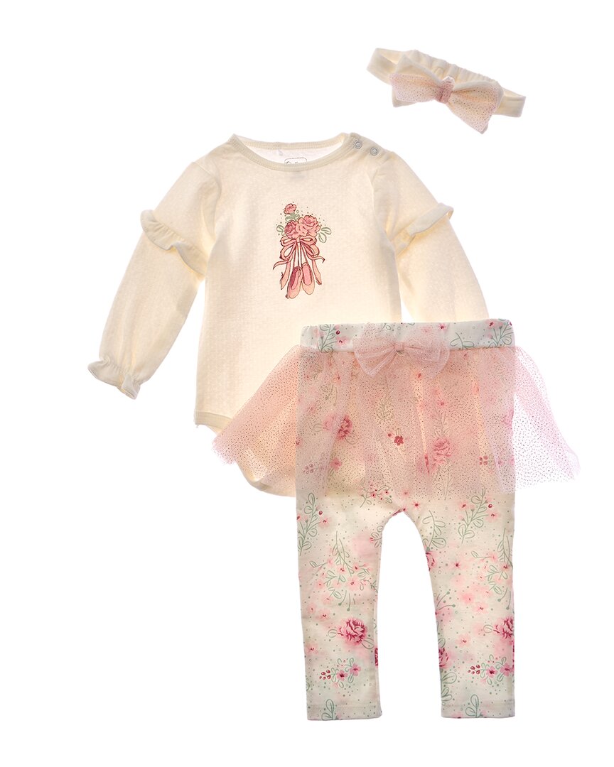 Комплект из 3 предметов: юбка-пачка, леггинсы и повязка на голову Quiltex Flower, белый — фото 2