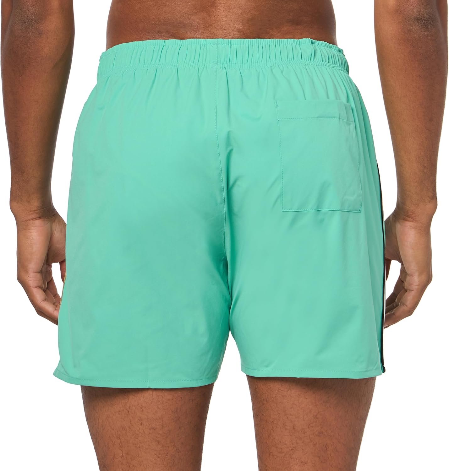 Мужские однотонные плавки-шорты BOSS с культовыми полосками по бокам, Sea Green — фото 2