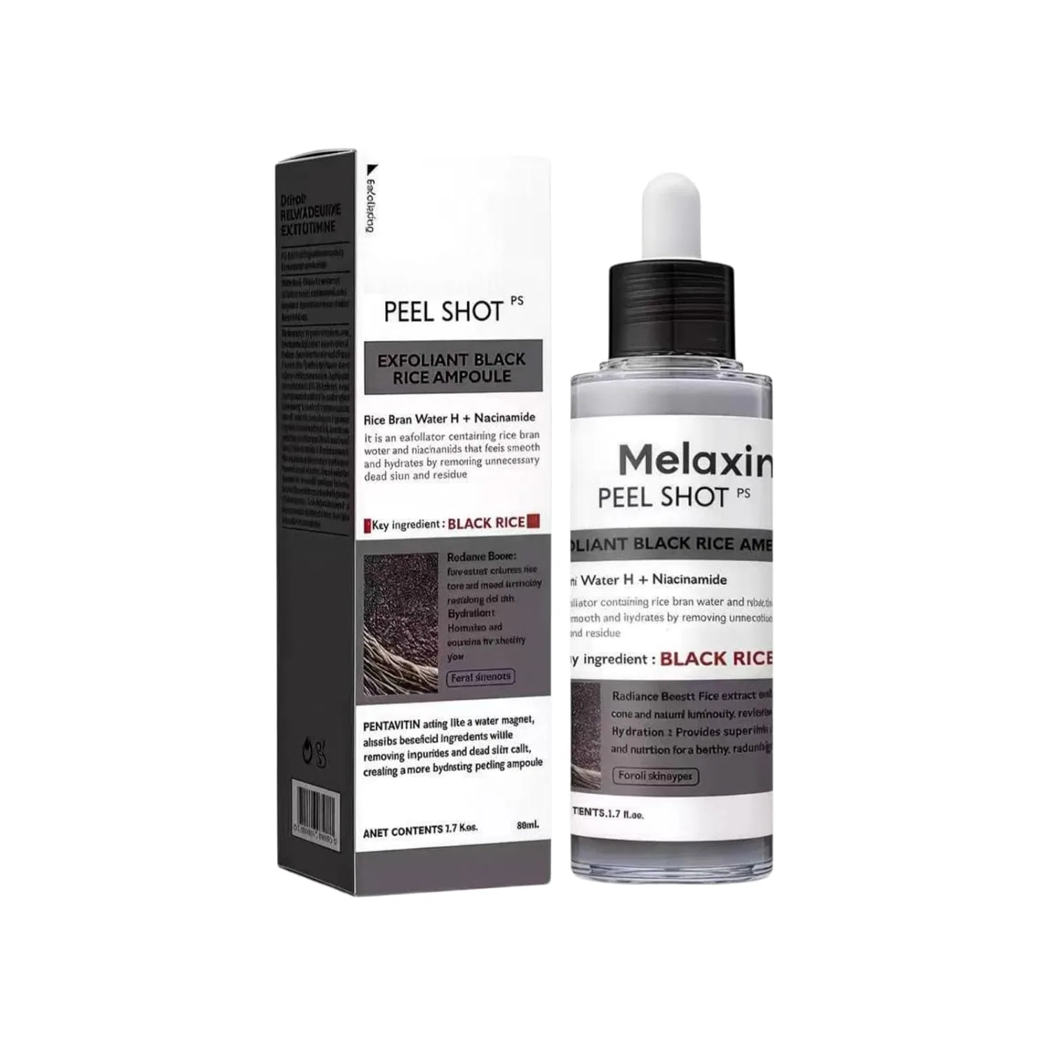 Сыворотка Neksong — Отшелушивающая ампула Drmelaxinn Peel Shot с черным рисом, , Black Rice, 80 мл