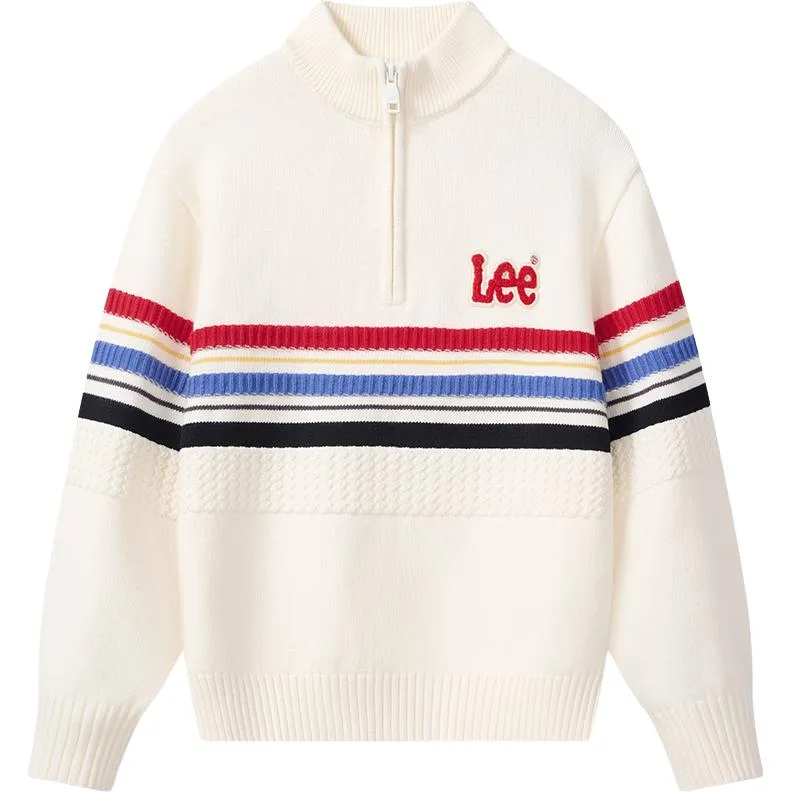 Детский свитер с воротником стойкой Lee, Milkshake White