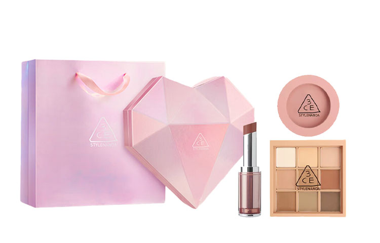 

Тюбик теней для век и румяна Soft Mist набор для макияжа легко растушевывается комплект из трех предметов для контуринга лица 3CE