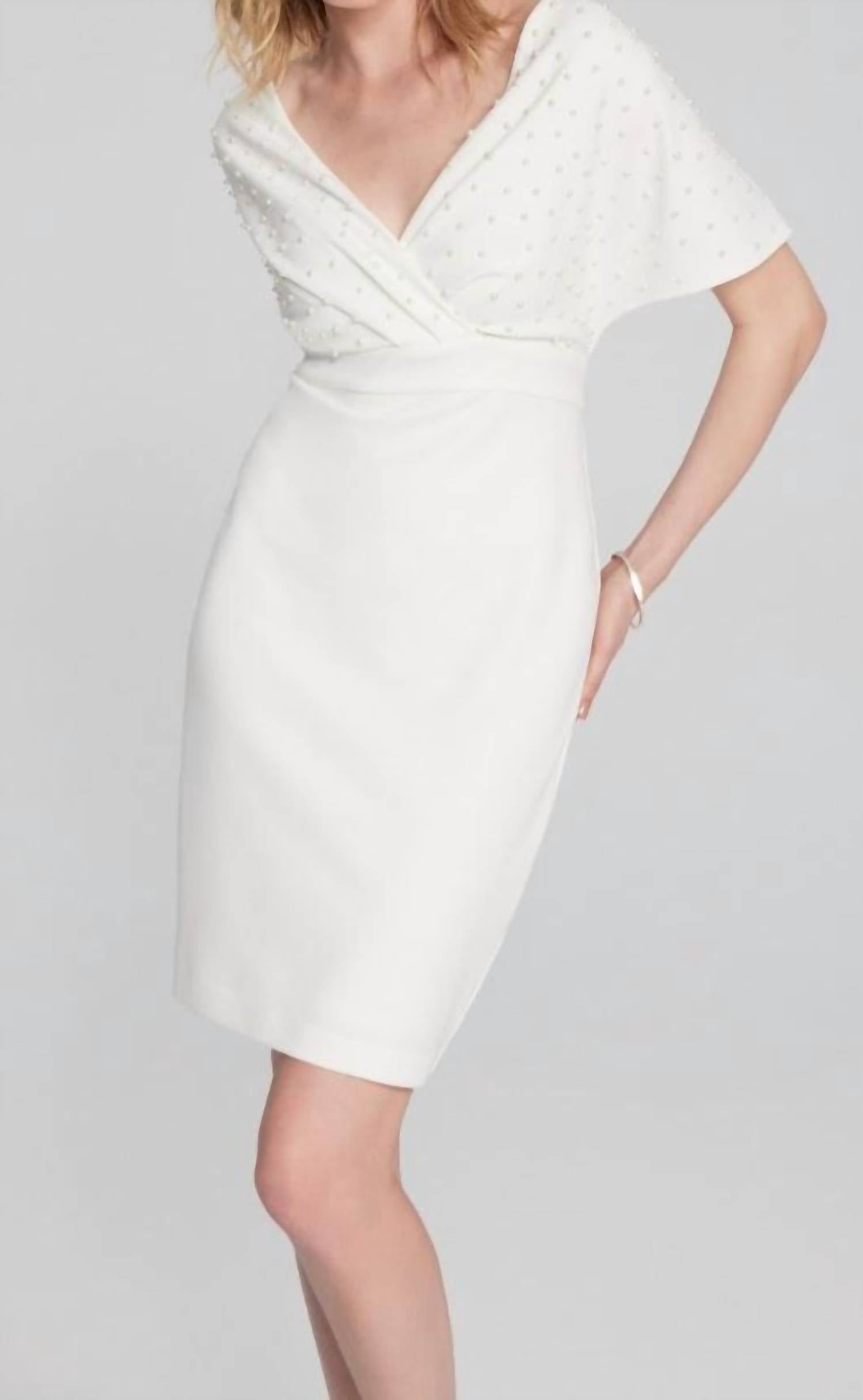 

Платье с запахом на лифе в жемчужно-белом цвете Joseph Ribkoff