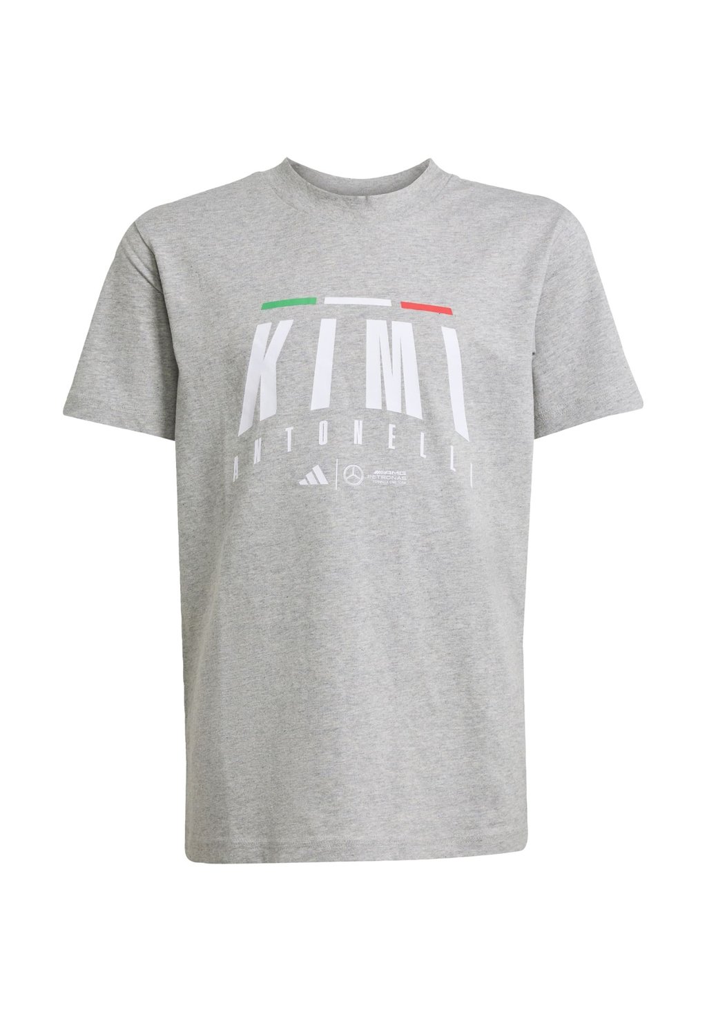 

Футболка с принтом AMG PETRONAS NAS FORMULA ONE TEAM KIMI ANTONELLI TEE Adidas Performance, серый