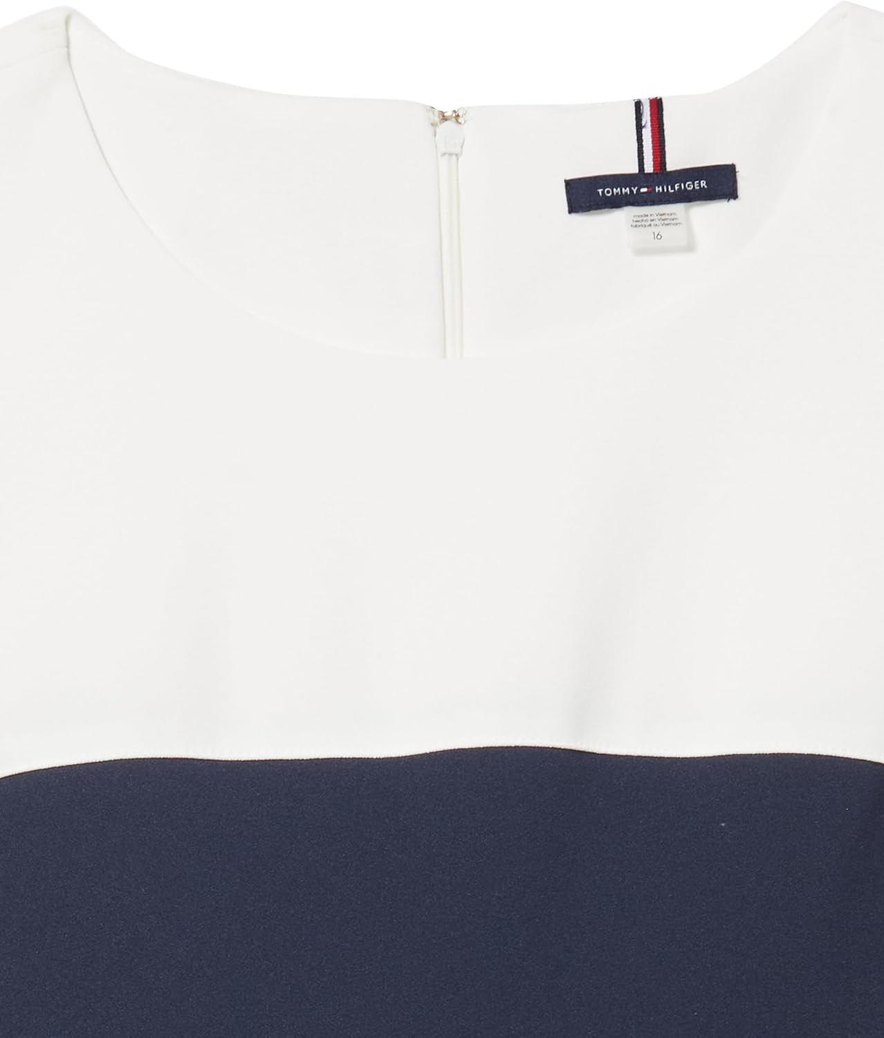 Женское мини-платье-футляр без рукавов Tommy Hilfiger из крепа-скуба в полоску, Ivory/Sky Captain/Parakeet — фото 2