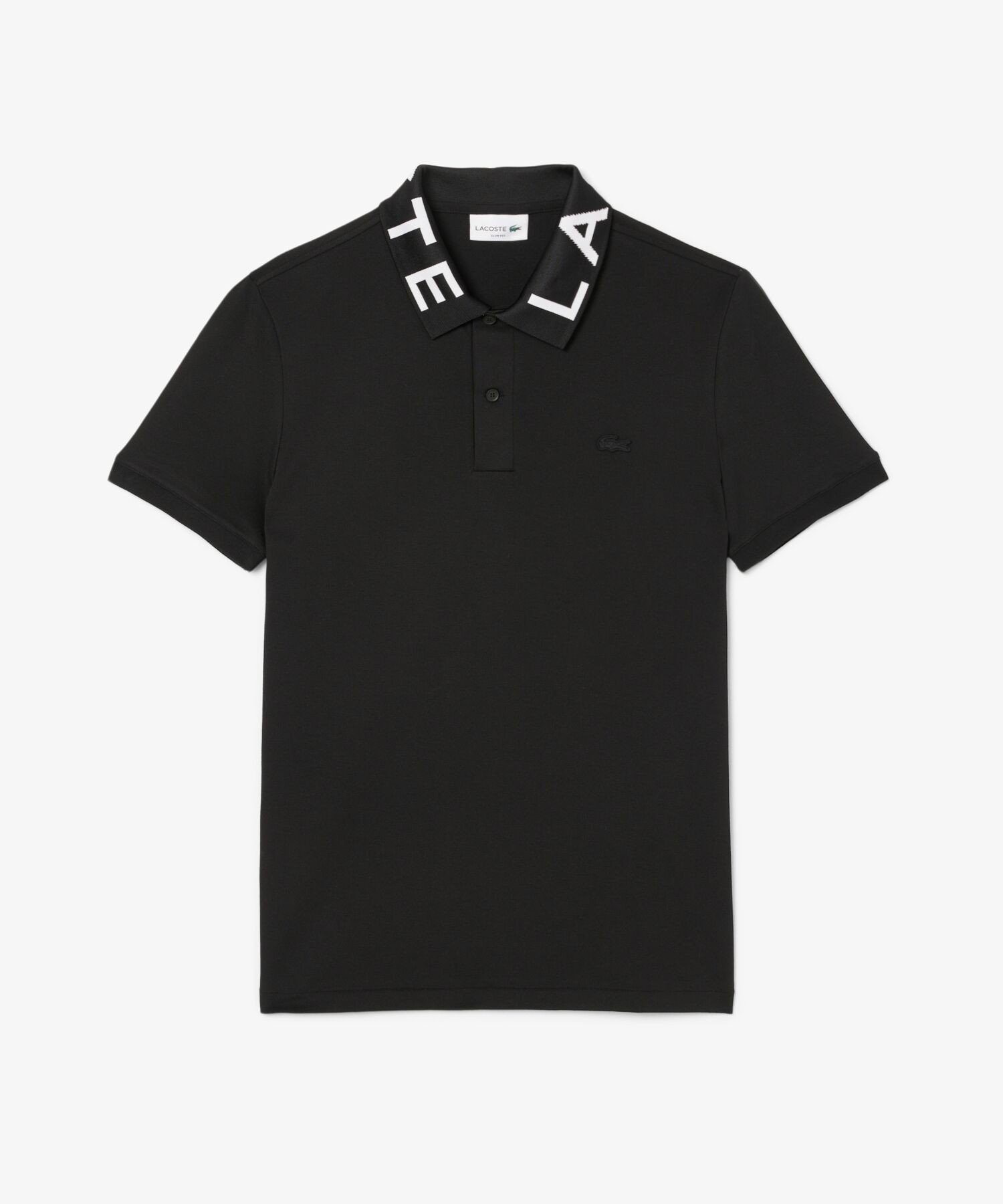 Рубашка-поло LACOSTE с жаккардовым воротником, Black — фото 4