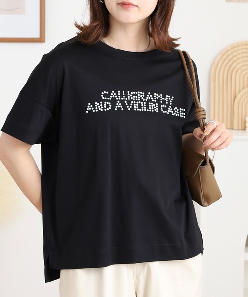 

Футболка с коротким рукавом, с жемчужным логотипом BRODIAEA, черный