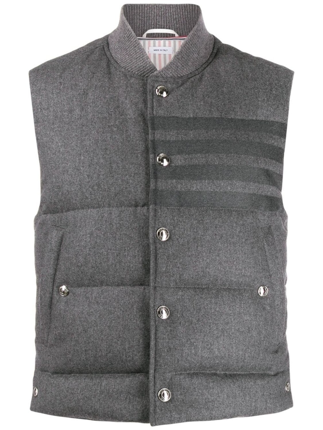 

Thom Browne дутый жилет с полосками 4-Bar, серый