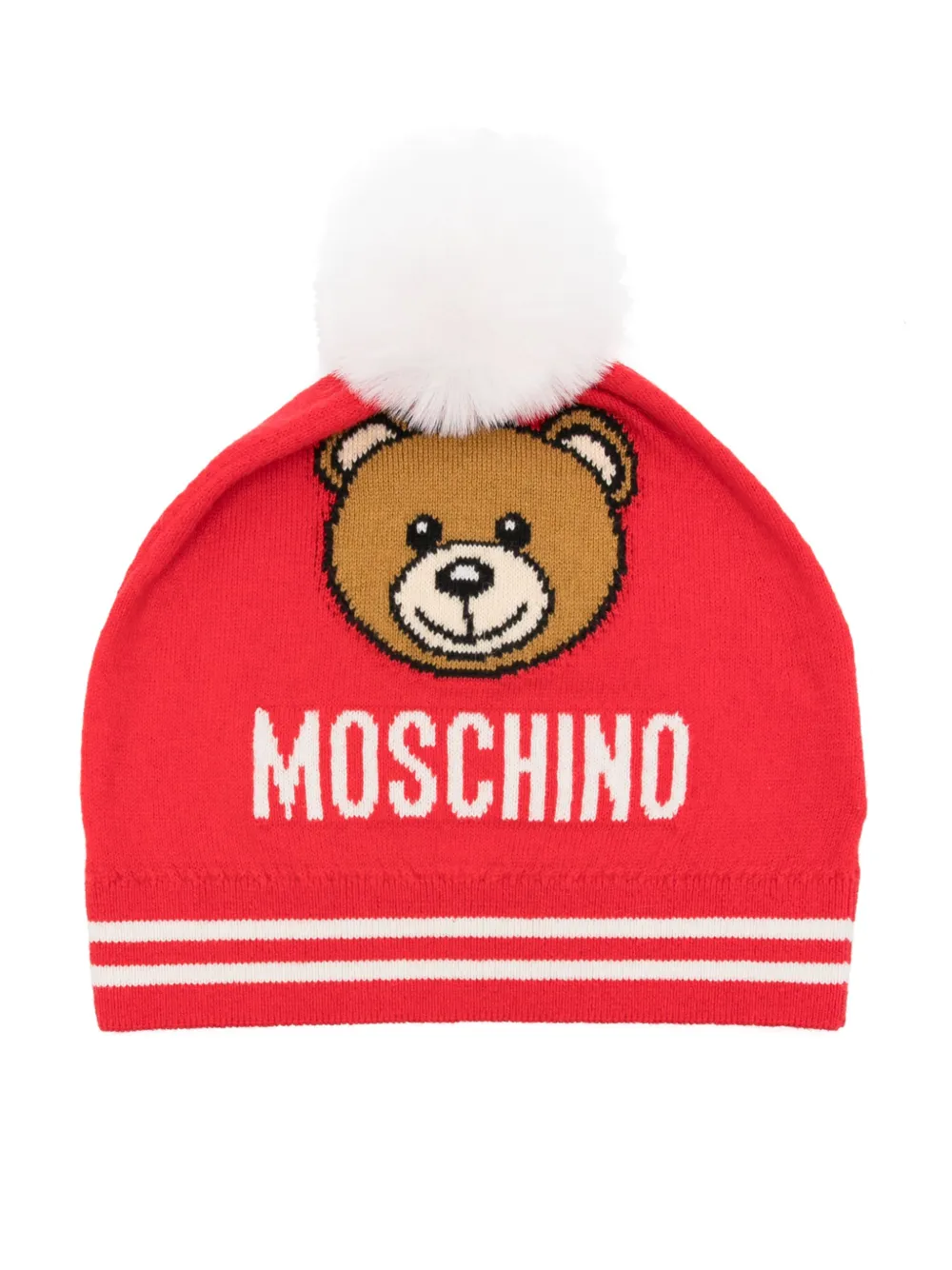 

Шапка бини Teddy Bear Moschino Kids, красный