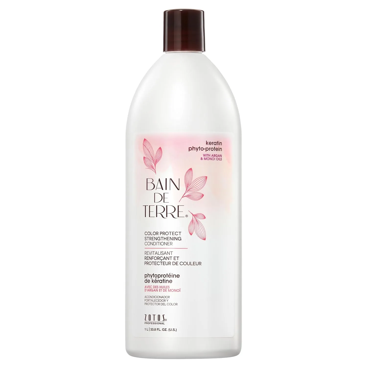 Укрепляющий кондиционер Bain de Terre Keratin Phyto-Protein Color Protect для окрашенных и ослабленных волос, без сульфатов и парабенов. 1000 мл (.)
