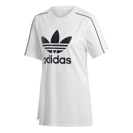 

Футболка оригинальные повседневные с круглым вырезом и коротким рукавом Adidas, белый