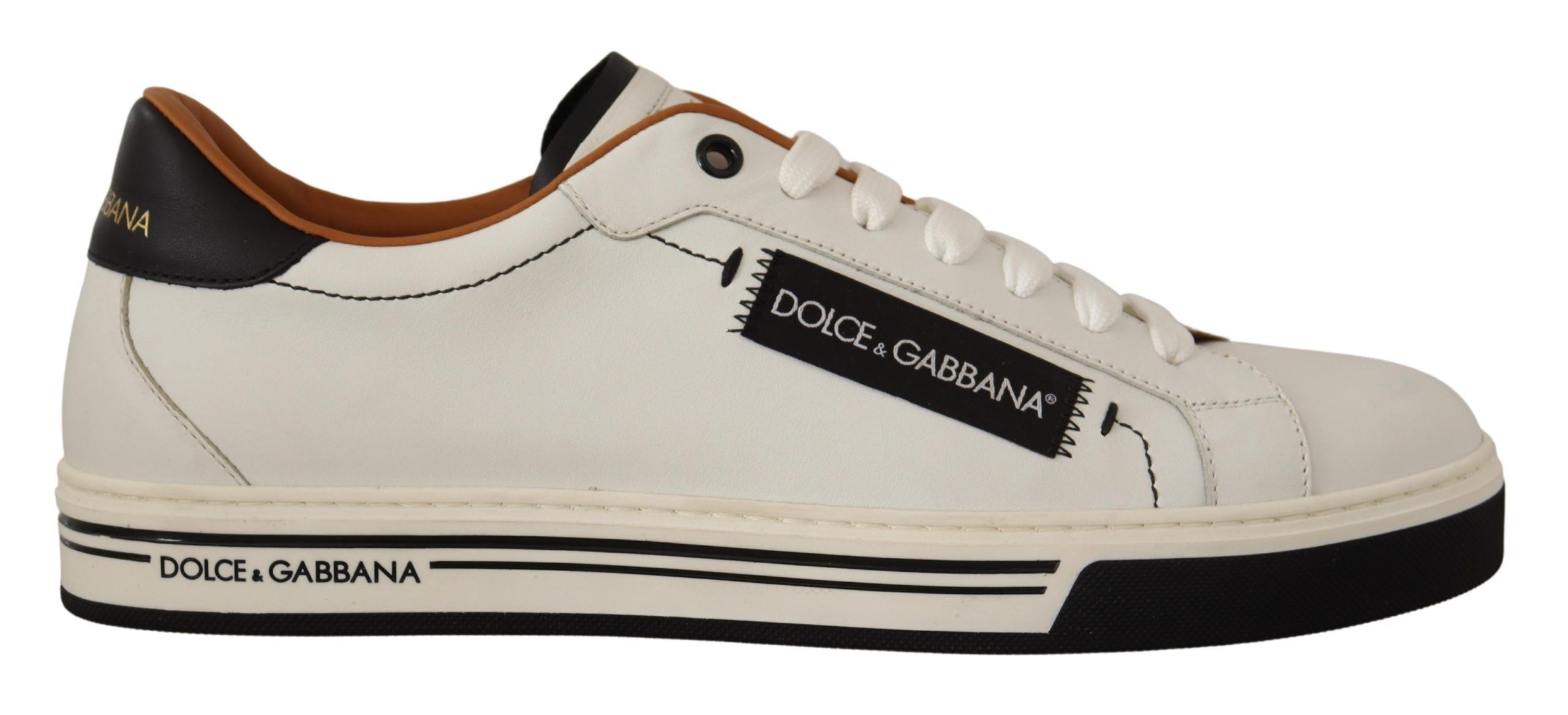 

Элегантные белые кожаные мужские кроссовки Dolce & Gabbana