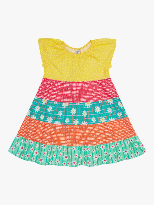 Детское платье Dorothy из органического хлопка с ярусами Frugi, Rainbow Hotchpotch — фото 2