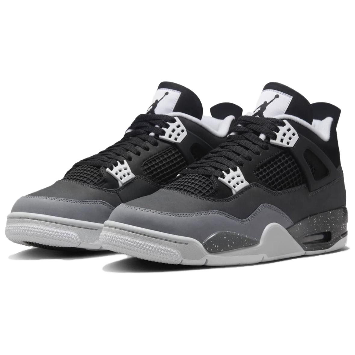 Air 4 "Fear" Jordan, черный/белый-серый-Pure Platinum — фото 4