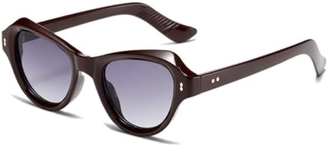 

Модные солнцезащитные очки «кошачий глаз» с заклепками для женщин, ретро-градиентные солнцезащитные очки, защита от ультрафиолета UV400 для мужчин MTZJH, Dark Red Gray