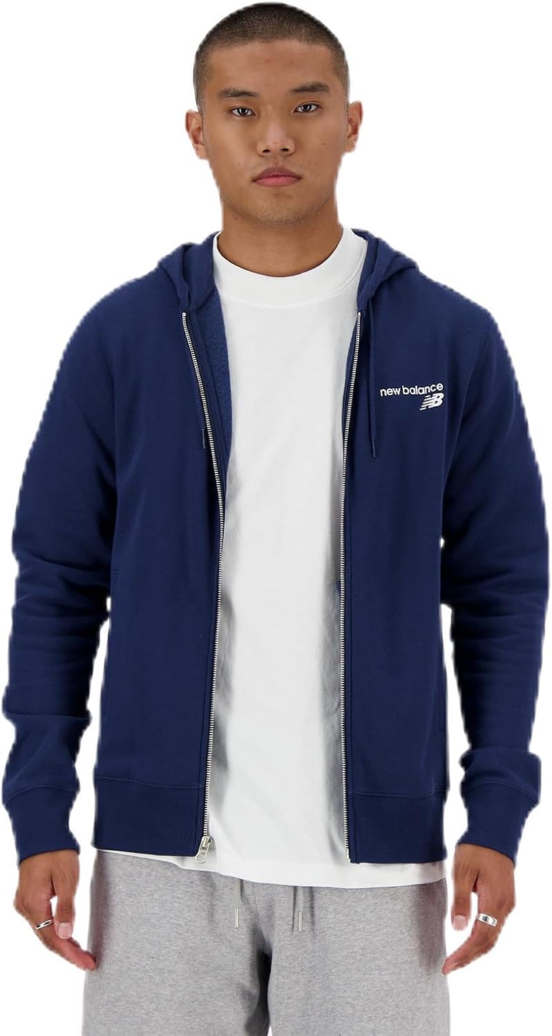 

Мужская флисовая куртка-толстовка New Balance Core Fleece на молнии (MJ03907), темно-синий