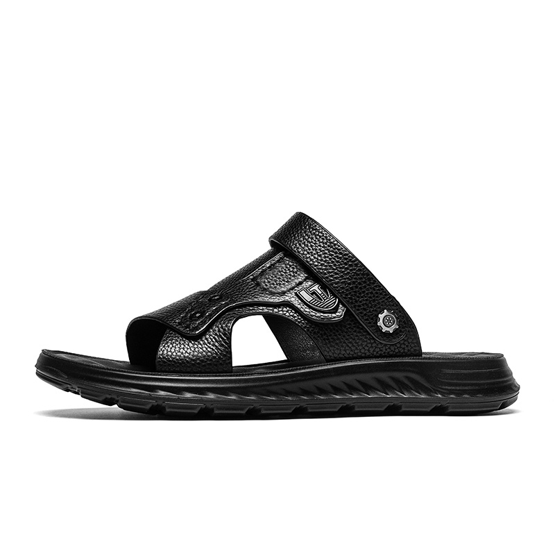 

CALIFBULL Пляжные сандалии мужские черно-коричневые, цвет Black[Leather Shoe Size: Size 40 in This Model = Athletic Shoes 41]