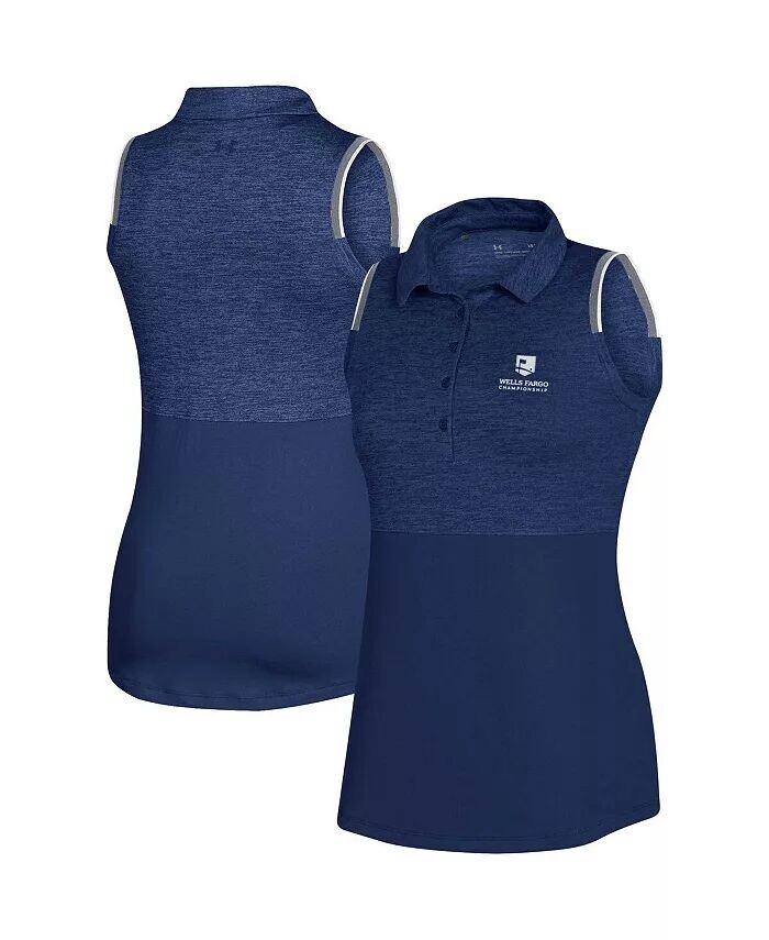 

Женская рубашка-поло без рукавов темно-синего цвета Wells Fargo Championship Playoff Under Armour