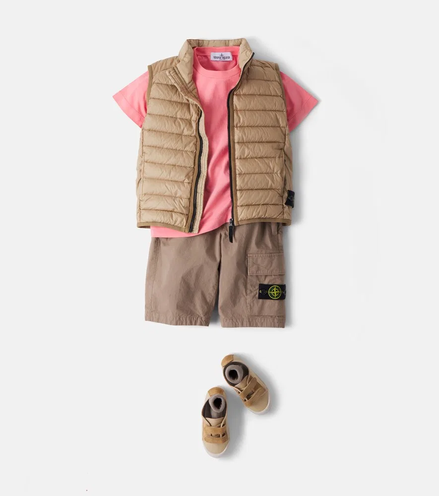Пуховый жилет «Компас» Stone Island Junior, коричневый — фото 2