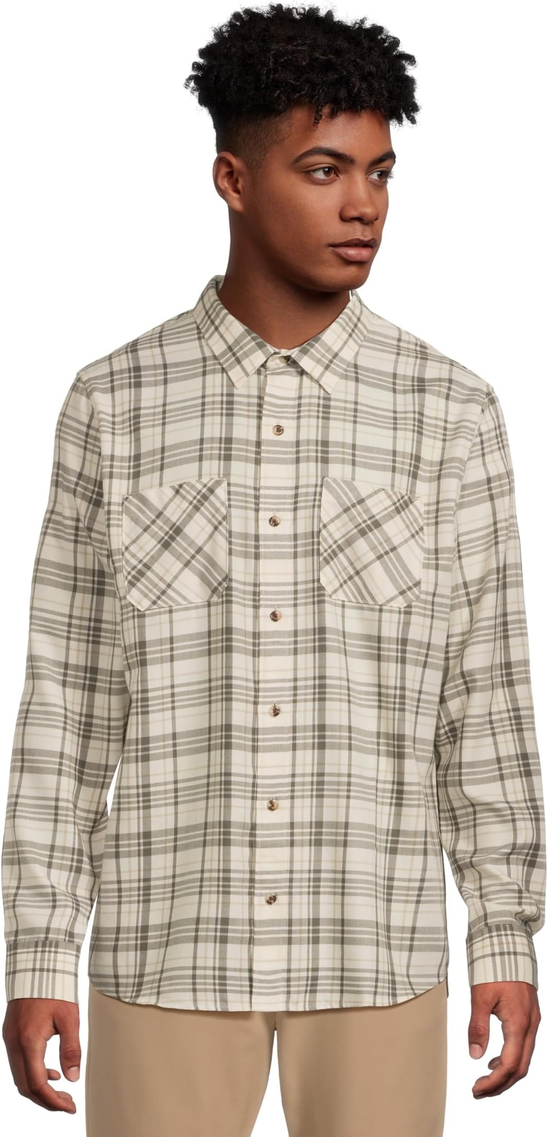 

Мужская фланелевая клетчатая рубашка Cloud TravisMathew, Birch