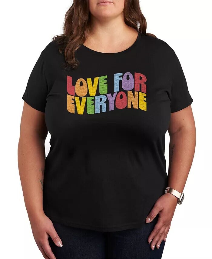

Модная футболка больших размеров с графическим рисунком Pride Love for Every Hybrid Apparel, черный