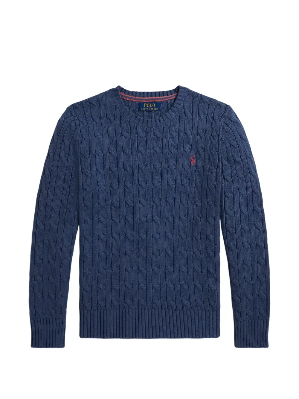 Свитер фактурной вязки с вышивкой Polo Ralph Lauren Kids, синий