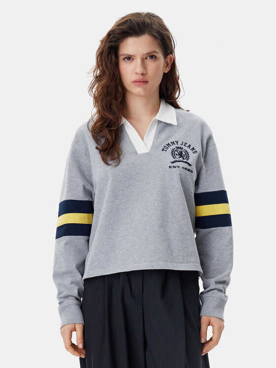 

Свободный крой толстовки Varsity DW0DW20312 Tommy Jeans, серый