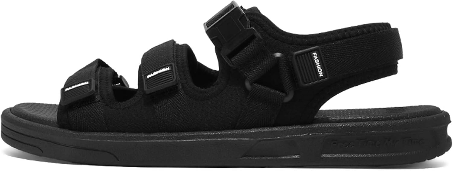 

Мужская обувь, летние пляжные сандалии с противоскользящей подошвой, повседневные студенческие сандалии, шлепанцы Generic, черный