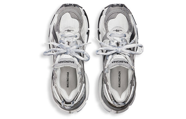 Кроссовки runner sneakers 'grey white and black nylon and suede like fabric' Balenciaga, серый — фото 4