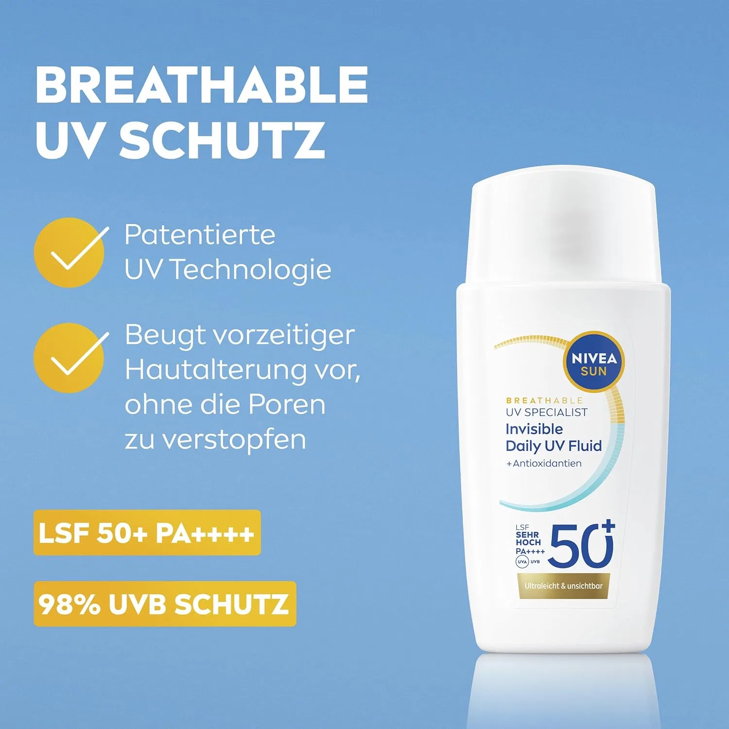 Солнцезащитный флюид для лица Nivea Sun UV Face Expert Invisible Daily SPF 50+ Beiersdorf — фото 2