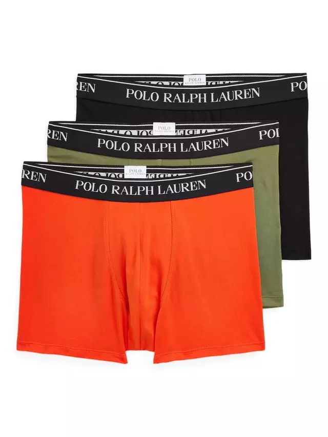 

Трусы Ralph Lauren Polo Ralph Lauren Stretch Cotton 3 шт, цвет orange/green/black