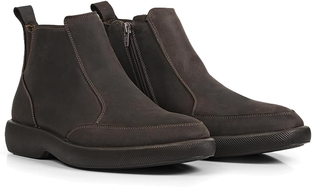 

Мужские повседневные кожаные ботинки Opananken - 100 натуральная кожа, шнуровка, стелька с воздушным латексом для комфорта, контроль запаха, легкие, гибкая и прочная подошва для ходьбы или работы в течение всего дня, Rustico Brown