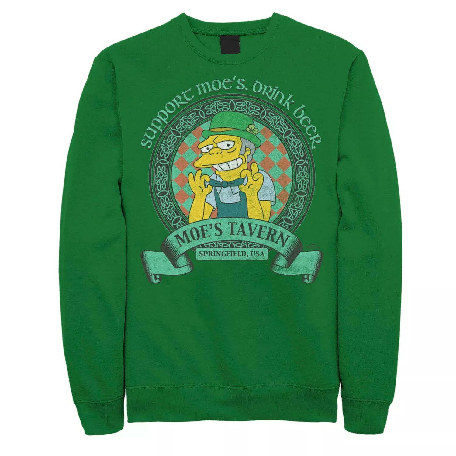 

Мужской свитшот ко Дню Святого Патрика The Simpsons Moe's Tavern Licensed Character