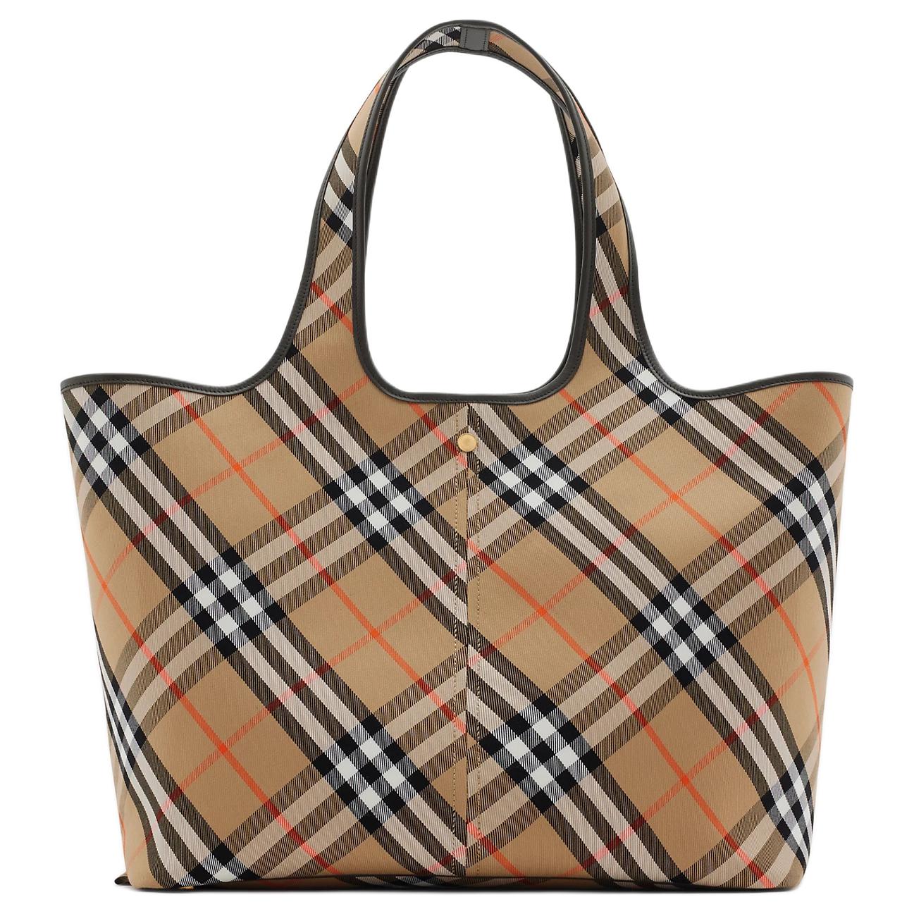 Женская хлопковая сумка-шоппер Burberry из твила, песочный цвет — фото 3