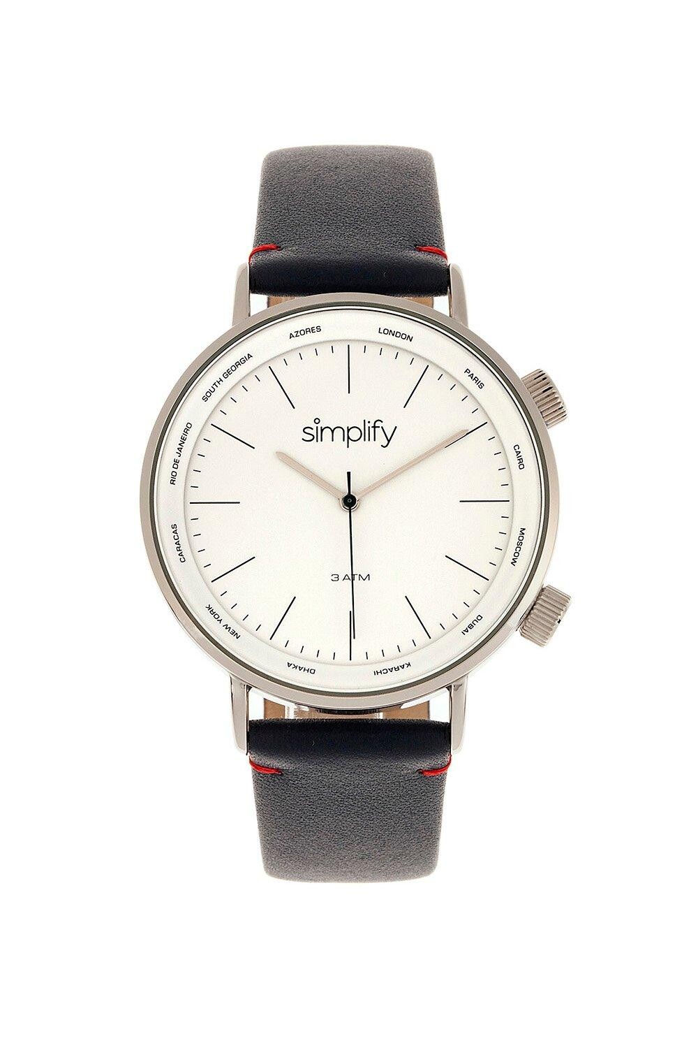 

Часы 3300 с кожаным ремешком Simplify, белый
